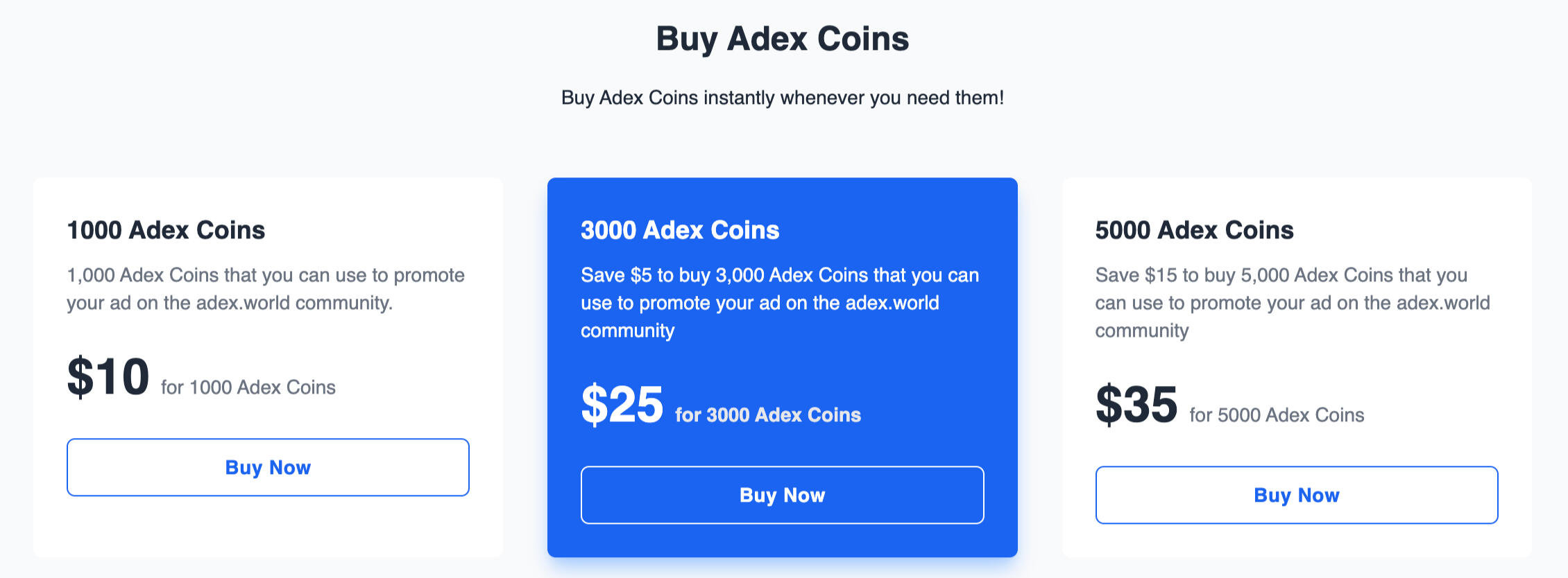 Adex World Pricing! Buy Adex Coins at low price!